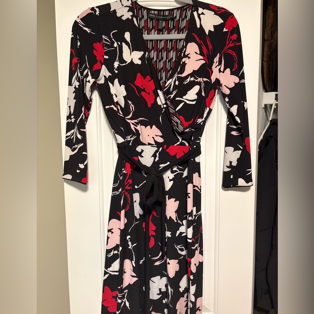 Reversible Floral/Striped Wrap Dress